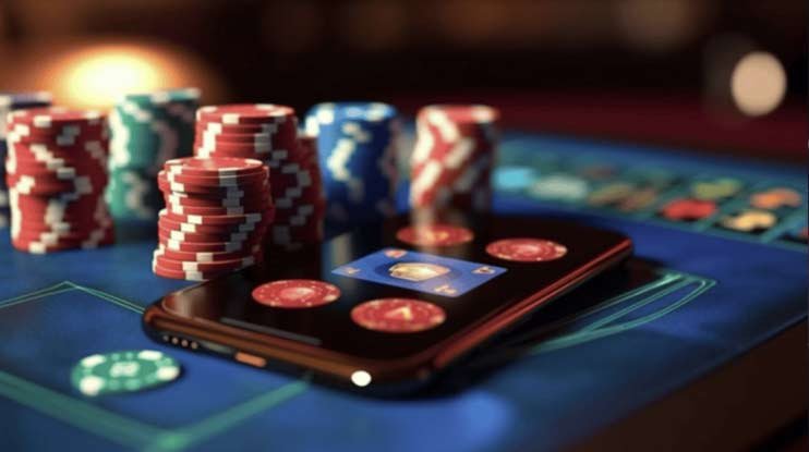 Studio Super Sic Bo dengan dealer dan tiga dadu dalam wadah kaca